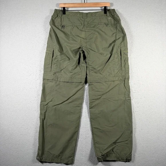 REI Sahara Convertible Cargo Hiking Pants Olive Green Womens 14 Petite UPF 50+ - Picture 2 of 14